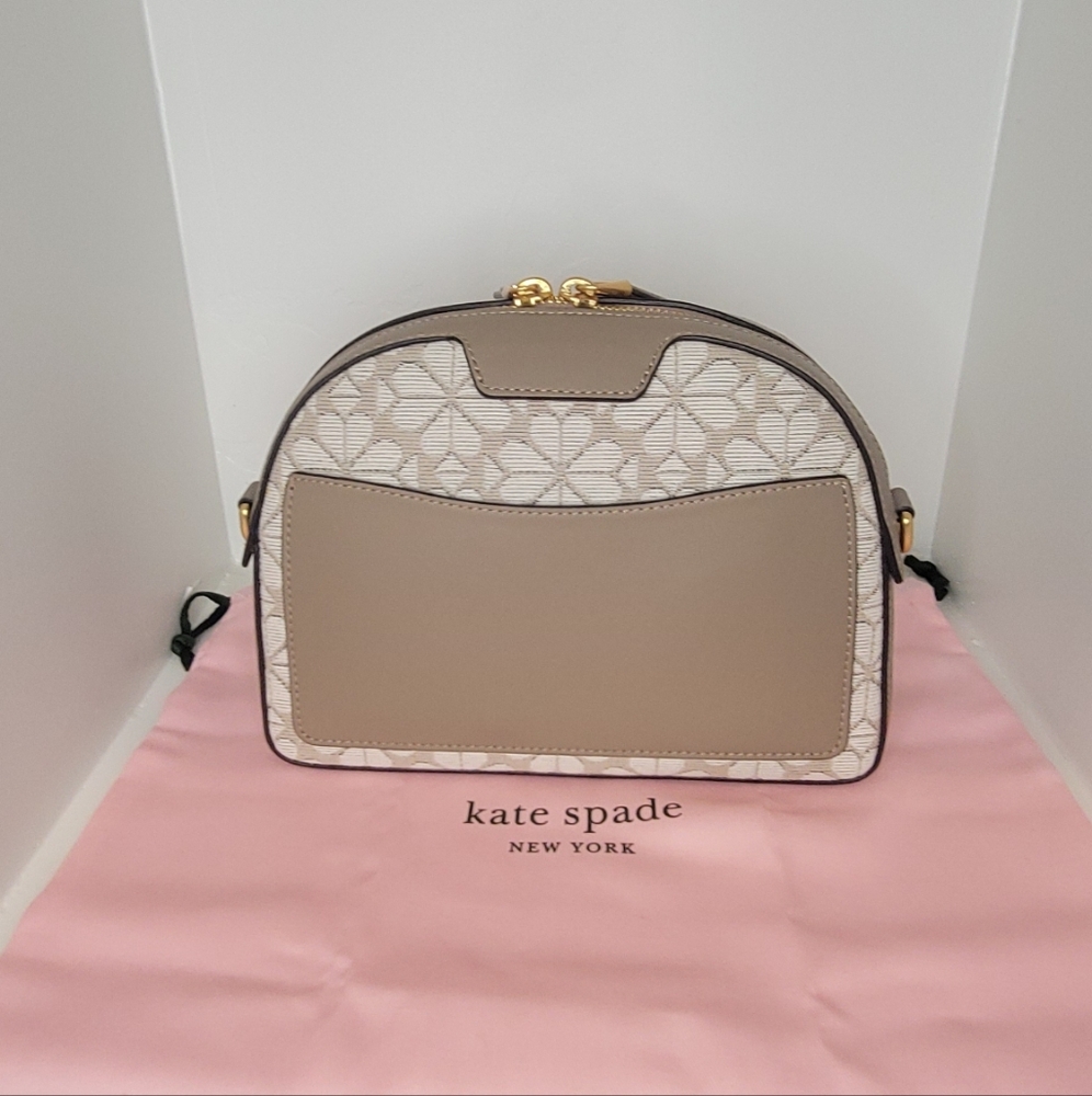 Kate Spade Flower Jacquard Stripe Addy Medium Dome Crossbody - Picture 4 of 6
